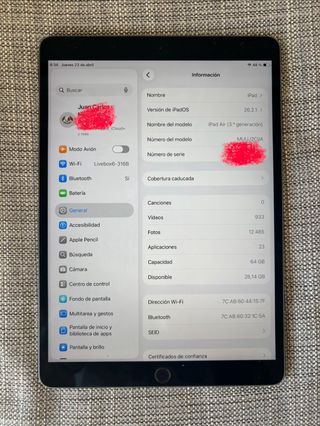 iPad Air 3a generación 64Gb