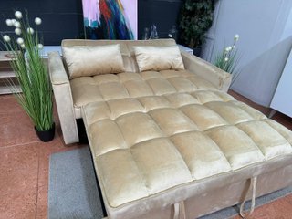 Sofá Cama Beige 137cm Terciopelo