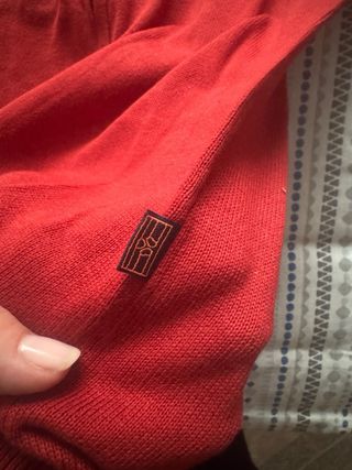 Jerseys Chaqueta de punto roja con cremallera