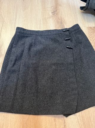 Monísima falda corta de paño gris - vintage M
