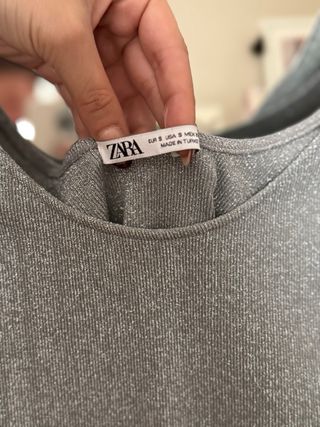 Body Zara plateado brillante