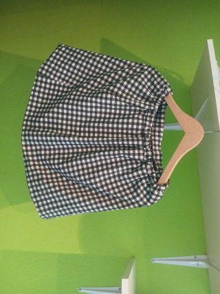 Falda cuadros blanco y negro