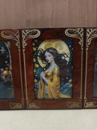 Set 4 Stampe Damigelle Radica Filo Oro