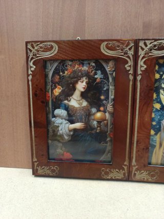 Set 4 Stampe Damigelle Radica Filo Oro