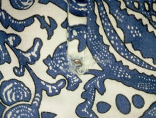 Pantalón estampado azul y blanco