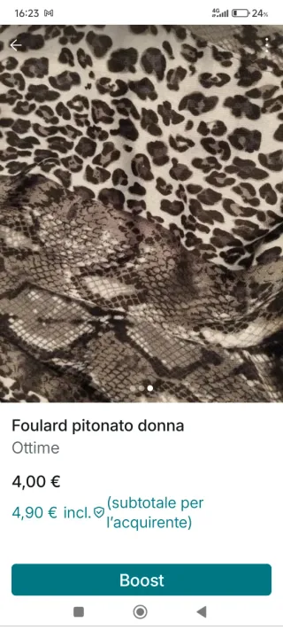 Foulard donna fantasia pitone