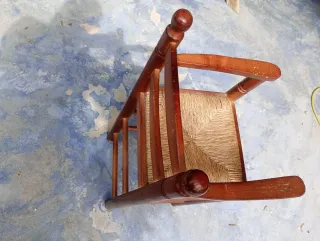Silla Trona Bebé Madera Oscura