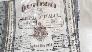 1881 Debito Pubblico Obbligazione Asse Ecclesiasti
