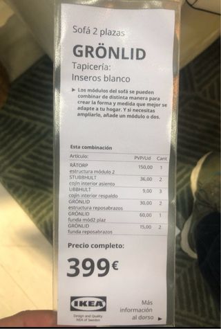 Sofá de 2 plazas beige