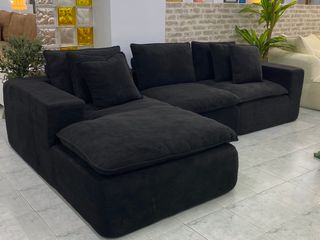 Sofá chaise longue negro 3 plazas NUEVO