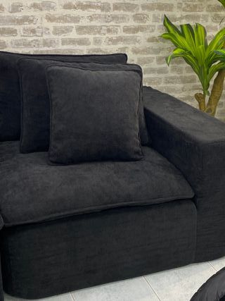 Sofá chaise longue negro 3 plazas NUEVO