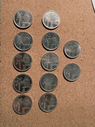 Lote 12 monedas 25 Pesetas Mundial 82 SIN CIRCULAR