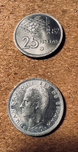 Lote 12 monedas 25 Pesetas Mundial 82 SIN CIRCULAR