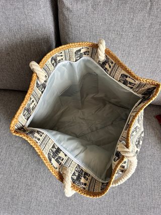 Bolsa de playa con estampado de elefantes