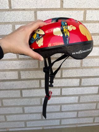 Casco bici infantil rojo ajustable 47cm a 53cm