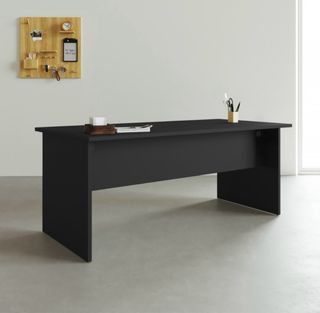 Escritorio moderno negro y madera