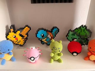Colección Figuras Pokémon Pixel Art y Crochet