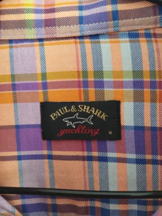 Camisa Paul & Shark cuadros naranja y morado