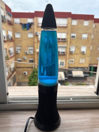 Lámpara de lava azul