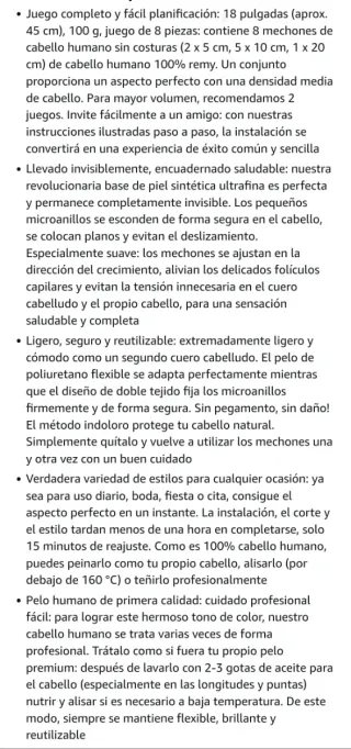 Extensiones pelo humano FAVE 45cm 100g