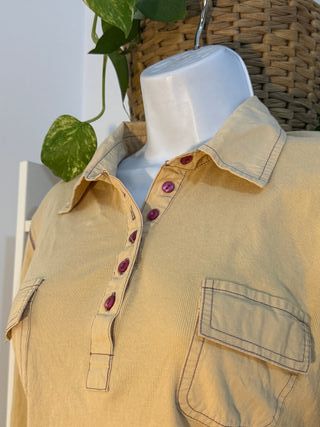 Camiseta manga larga estilo polo - Vintage L