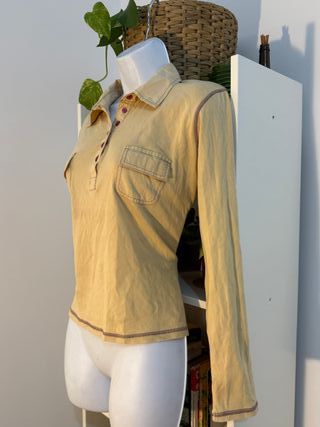 Camiseta manga larga estilo polo - Vintage L