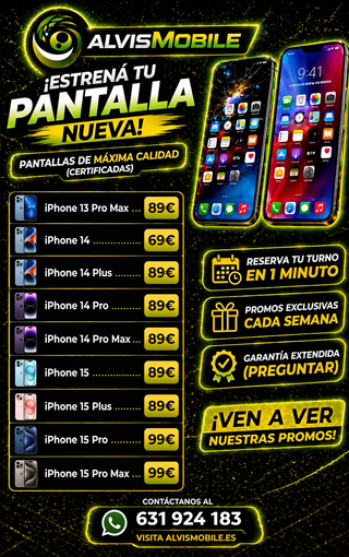 ⭐ Cambio pantalla iPhone 16e desde 99€ – 30 MIN