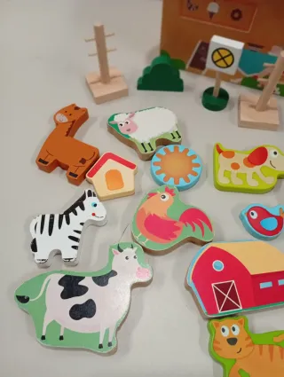 Juego de madera granja y tienda