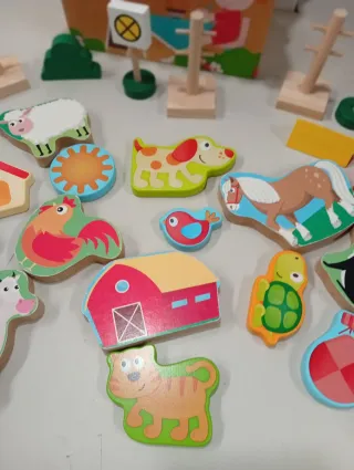 Juego de madera granja y tienda
