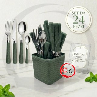 Set 24 posate grigio/