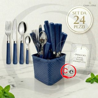 Set 24 posate grigio/