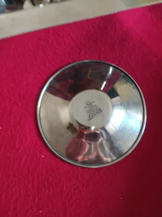 Set Vassoio Acciaio e Tazze Oro Argento