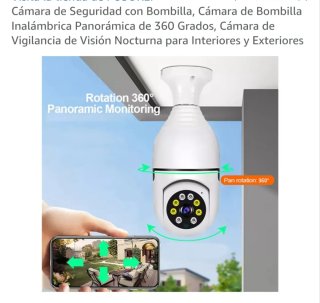 Cámara Seguridad Bombilla 360° WiFi