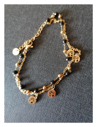 Pulsera Árbol de la Vida Acero Azabache