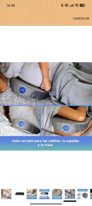 Almohada Cuña Embarazo Gris