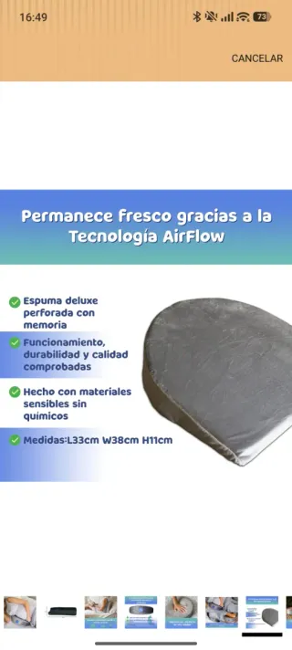 Almohada Cuña Embarazo Gris