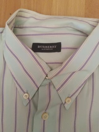 Camisa Burberry Rayas Manga Corta Vintage
