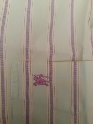 Camisa Burberry Rayas Manga Corta Vintage