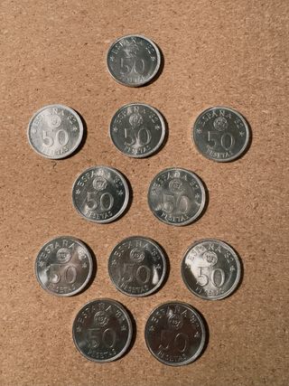 Lote 11 monedas de 50 Pesetas Mundial ‘82 SC