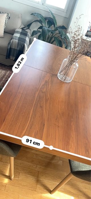 Mesa comedor extensible madera y metal