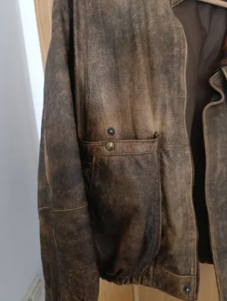 Cazadora Piel Vintage Marrón