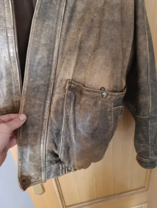 Cazadora Piel Vintage Marrón