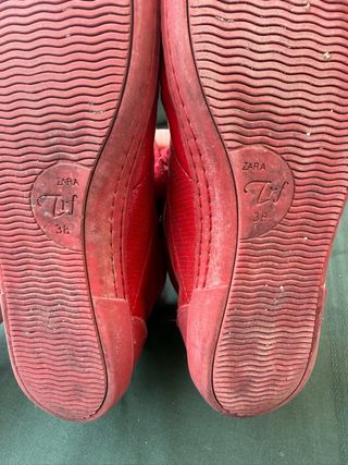 Zapatillas Zara estilo boxeador rojas