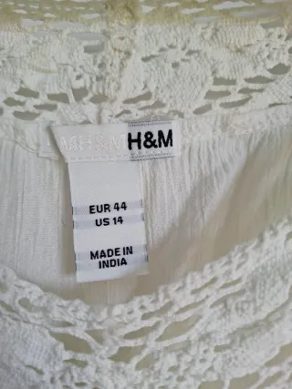 Blusa blanca 100% Algodón H&M Talla XL / 44