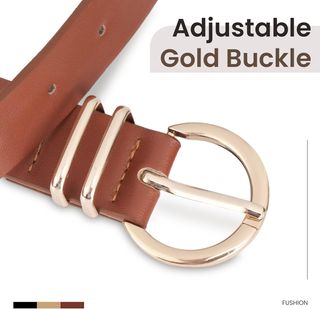 Cinture donna in PU regolabili con fibbia dorata