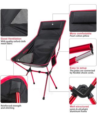 2 SILLAS CAMPING ULTRALIGERAS RESPALDO ALTO