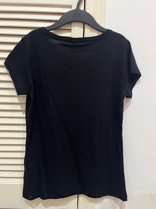 Camiseta negra estampada blanco Pepco women M