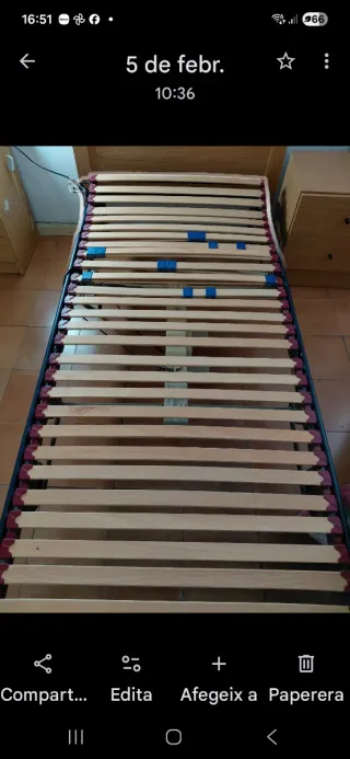 Cama articulada somier láminas