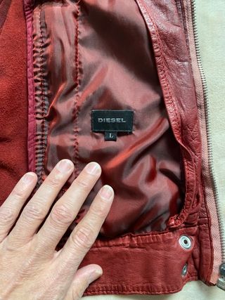 Chaqueta Cuero Roja Diesel