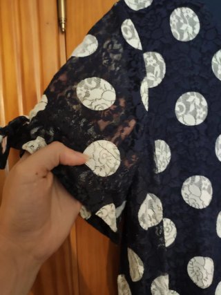 Vestido Cortefiel lunares azul y blanco